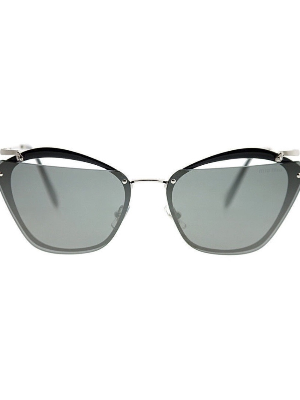 Miu Miu SMU54T KJW-7W1 Sunglasses Grey Silver Frame Grey Silver Mirror 64mm